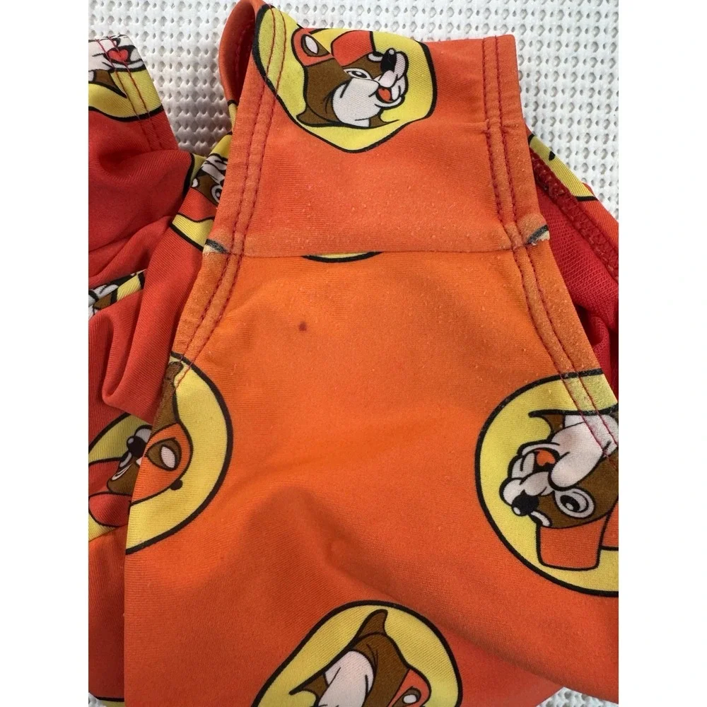 Buc-ee's Baby Swimsuit 12-18M One Piece Red Beaver Print Girls Ruffle Cute